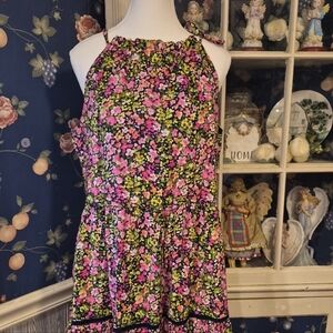 Crown & Ivy Vibrant Floral Halter Dress